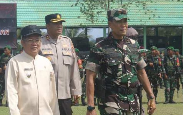 Wabup Bangka Tengah Hadiri Pelepasan Latihan Pratugas dan Satgas Pengamanan Perbatasan RI-PNG