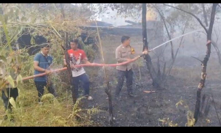 Sinergi Polres Bateng dan Polsek Koba Bersama Timgab Berhasil Kendalikan Karhutla di Desa Kurau