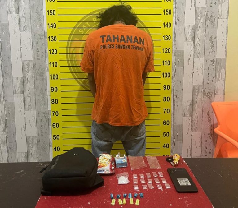 Satresnarkoba Polres Bangka Tengah Ungkap Peredaran 13,1 Gram Sabu 